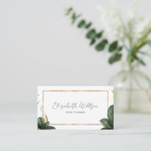 トレンディー夏の熱帯葉金ゴールドグリッターフレーム 名刺 (スタンド正面)