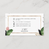 トレンディー夏の熱帯葉金ゴールドグリッターフレーム 名刺 (裏面)