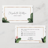 トレンディー夏の熱帯葉金ゴールドグリッターフレーム 名刺 (正面/裏面)