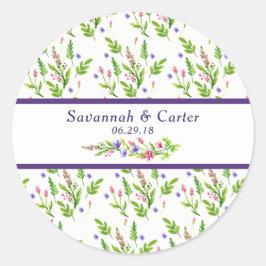 トレンディー夏の花結婚のシール ラウンドシール