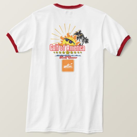 トレンディー夏デザインTシャツ – ガルフ鮮やかレトロ Tシャツ (デザイン裏面)