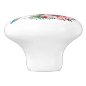 トレンディー夏ビーチオウムとハイビスカスフラワー セラミックノブ (側面)