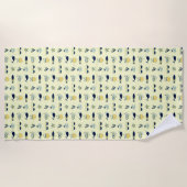 トレンディー夏記号パターン ビーチタオル (正面)