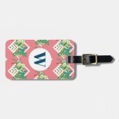 トレンディー多糖とサボテンのテラリウムモノグラム ラゲッジタグ (正面横)