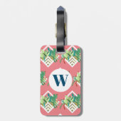 トレンディー多糖とサボテンのテラリウムモノグラム ラゲッジタグ (裏面縦)