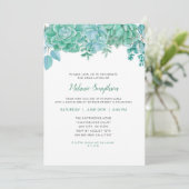 トレンディー多肉卒業式パーティ招待状 招待状 (スタンド正面)