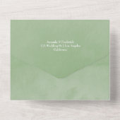 トレンディー多肉性の熱帯結婚フローラ オールインワン招待状 (裏面)