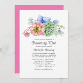トレンディー多肉性フローラブライダルシャワーバイメール 招待状 (正面/裏面)