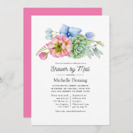 トレンディー多肉性フローラブライダルシャワーバイメール 招待状