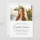 トレンディー大タイポグラフィ写真卒業パーティー 招待状 (裏面)