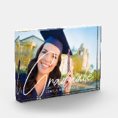 トレンディー大学院ホワイトスクリプトオーバーレイ卒業 フォトブロック (左)