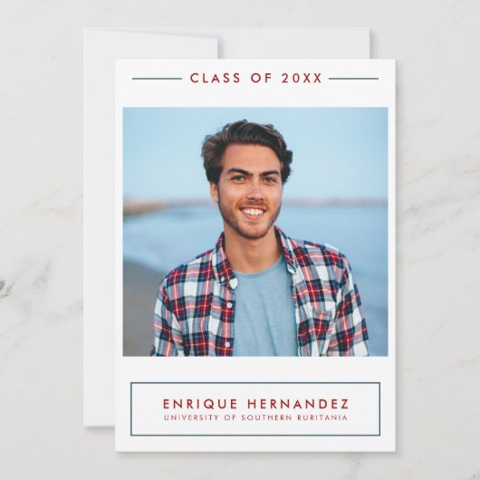 トレンディー大学院写真卒業パーティー発表 招待状 (正面)