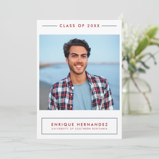 トレンディー大学院写真卒業パーティー発表 招待状 (スタンド正面)