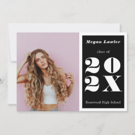 トレンディー大学院発表写真白黒 招待状