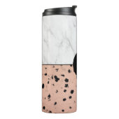 トレンディー大理石およびバラ金ゴールドパターン付きモノグラム タンブラー (回転左)