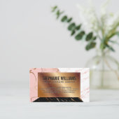 トレンディー大理石カラーブロック |メタリック金ゴールド 名刺 (スタンド正面)