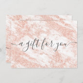 トレンディー大理石バラ金ゴールドグリッターギフト証明書 (正面/裏面)