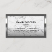 トレンディー大理石モダン金属フレームプロフェッショナル 名刺 (裏面)