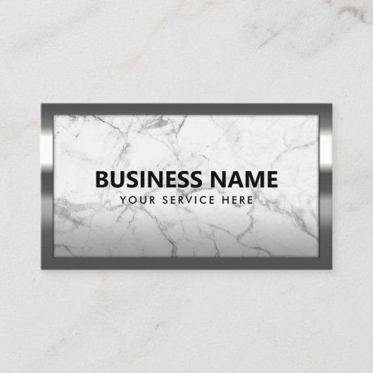 トレンディー大理石モダン金属フレームプロフェッショナル 名刺 (正面)
