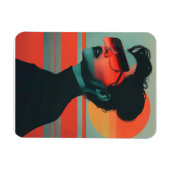 トレンディー女モダンレトロサンセットフレキシブルマグネット マグネット (横)