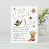 トレンディー女性のカーボーイディスコグリッターバチェロレッテ 招待状 (スタンド正面)