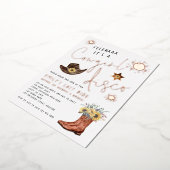 トレンディー女性のカーボーイディスコバチェロレッテ実在 箔招待状 (回転した状態)