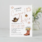 トレンディー女性のカーボーイディスコバチェロレッテ実在 箔招待状 (立ち正面)