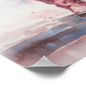 トレンディー女性のカーボーイブーツウォーターカラー歩くオンビーチ ポスター (角)