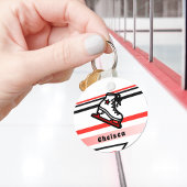 トレンディー姿スケートで滑るガールスケートレパーソナライズされたッド キーホルダー