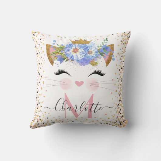 トレンディー子猫プリンセスモノグラム装飾用クッション クッション (裏面)