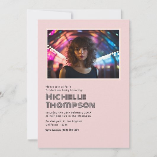 トレンディー学年卒業式 招待状 (裏面)