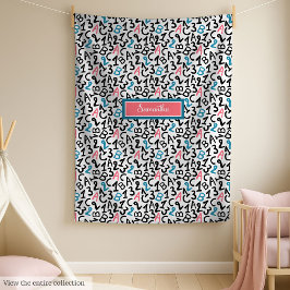 トレンディー学校フリースモノグラム女子用 フリースブランケット