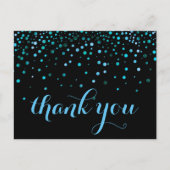トレンディー安価なグリッターブラックサンキュー ポストカード (正面)