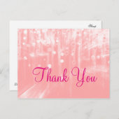 トレンディー安価なピンクグラマラスモダンありがとう ポストカード (正面/裏面)