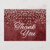 トレンディー安価なホワイトグリッターありがとう ポストカード (正面)