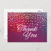 トレンディー安価なホワイトグリッターブラックありがとう ポストカード (正面/裏面)