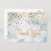 トレンディー安価な金ゴールドグリッターありがとう ポストカード (正面/裏面)