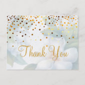 トレンディー安価な金ゴールドグリッターありがとう ポストカード (正面)