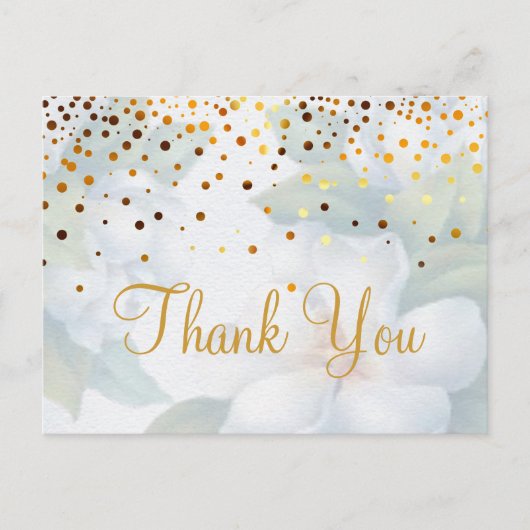トレンディー安価な金ゴールドグリッターありがとう ポストカード (正面)