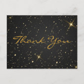 トレンディー安価な金ゴールドグリッターブラックサンキューポス ポストカード (正面)
