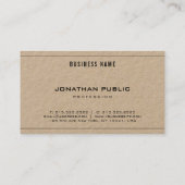 トレンディー実在クラフト紙エレガント会社テンプレート 名刺 (裏面)