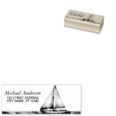 トレンディー帆船航海の差出人住所 ラバースタンプ (押印)