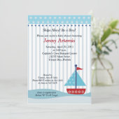 トレンディー帆船5x7ベビーシャワー招待状 招待状 (スタンド正面)