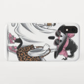 トレンディー幽霊ウィッチハット、サングラス、コーヒーカップ Case-Mate iPhoneケース (裏面(横))