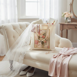 トレンディー幾何エレガントブライダルフラワーブーケ トートバッグ