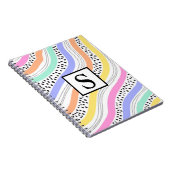 トレンディー幾何エレガントレトロ波虹 ノートブック (右側)