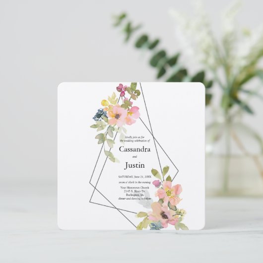 トレンディー幾何フローラ結婚ズ 招待状 (スタンド正面)