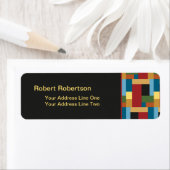 トレンディー幾何レトロパターン差出人住所 ラベル (インサイチュ)