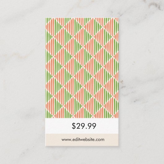 トレンディー幾何学価格ラベル エンクロージャーカード (正面)