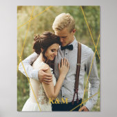 トレンディー幾何学枠モノグラムの 箔ポスター (正面)